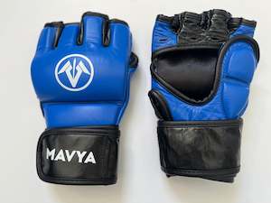 Leather MMA Gloves - 7oz Blue