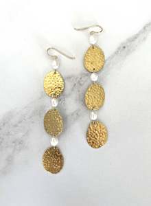 Cactus Pearl Statement Brass Dangles