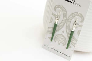 Tapered Arotahi Earrings - Pounamu Resin