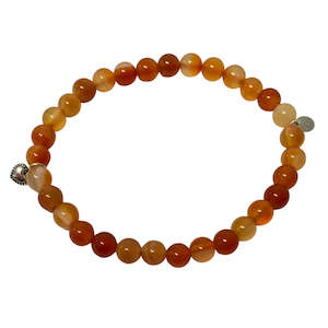 La Pierre Carnelian Red Stretchy Bracelet