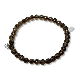 La Pierre Smokey Quartz Grey Stretchy Bracelet