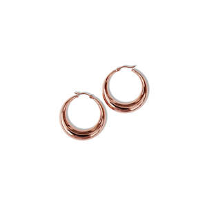 FV Rose Gold 30mm Hollow Hoop Earrings