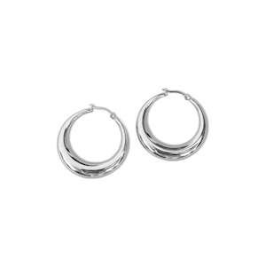 FV Silver 40mm Hollow Hoop Earrings