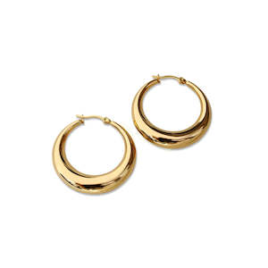 FV Yellow Gold 40mm Hollow Hoop Earrings