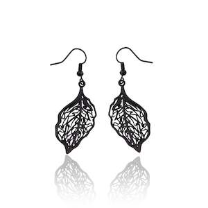 Changing Season Stencil Black Earrings