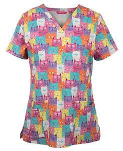 Ladies Printed Scrub Top