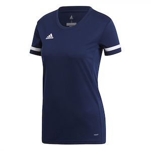 Screen printing: Adidas Team 19 Womens Short Sleeve Jersey - Navy/White