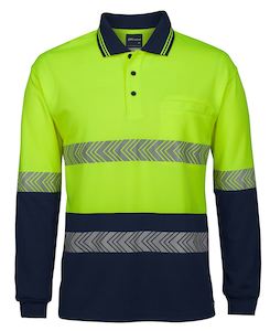 Hi Vis L/S Segmented Tape Polo