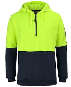 Hi Vis 1/2 Zip Fleecy Hoodie