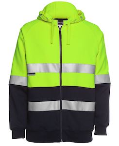 Screen printing: Hi Vis (D+N) Full Zip Fleecy Hoodie