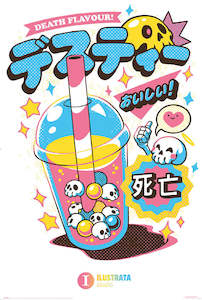 Paper product wholesaling: Ilustrata Death Flavour Bubble Tea Art Maxi Poster