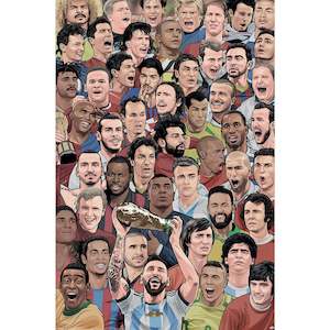 Football Legends Montage Colour Maxi Poster