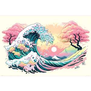 Paper product wholesaling: Ada Ingram Pastel Wave Art Maxi Poster