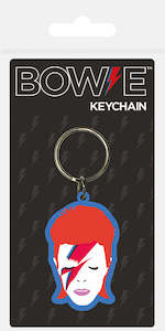 Paper product wholesaling: David Bowie Aladdin Sane Rubber Keychain