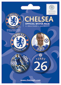 Paper product wholesaling: Chelsea Football Club John Terry Set Of 4 Badge Pack