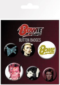 Paper product wholesaling: David Bowie Mix Set Of 6 Badge Pack