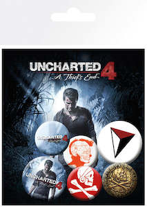 Uncharted 4 A Thief's End Set Of 6 Badge Pack