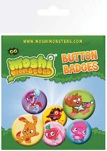 Paper product wholesaling: Moshi Monsters Characters Set Of 6 Badge Pack