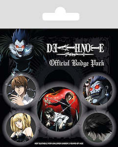 Death Note Characters Set Of 5 Badge Pack