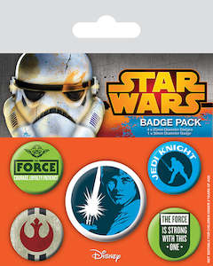 Star Wars Jedi Set Of 5 Badge Pack