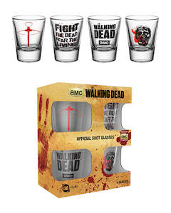 Paper product wholesaling: The Walking Dead Official 4 Shot Glasses Pack