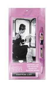 Paper product wholesaling: Audrey Hepburn Breakfast At Tiffanys Magnetic Shopping List & Pen