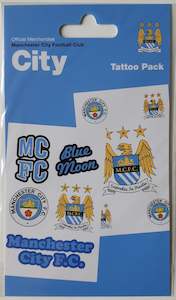 Paper product wholesaling: Manchester City Football Club Temporary Tattoo Pack