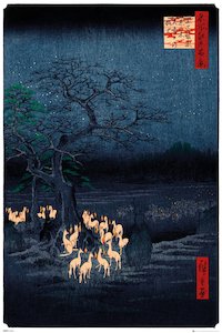 Paper product wholesaling: Hiroshige New Year's Eve Foxfire Maxi Poster