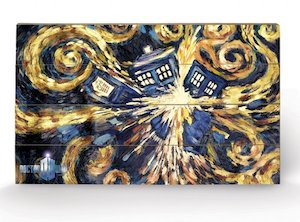 Paper product wholesaling: Doctor Who Exploding Tardis 45cm x 76cm Large Wooden Wall Art Panel