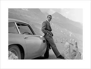 Paper product wholesaling: James Bond Sean Connery And Aston Martin 60x80cm Art Print