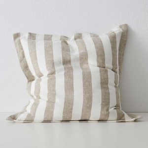 Luca Stripe Linen Cushion - Clay (50cm)