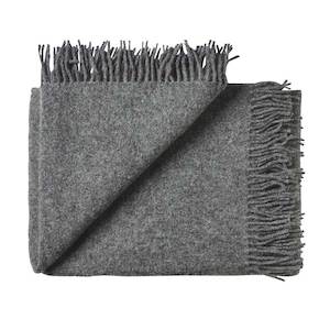 NZ Lambswool Nevis Throw - Charcoal