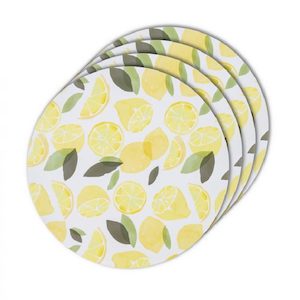 Sicily Lemon Round Placemat Set (4pc)