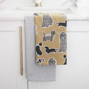 Woof Tea Towel Set - Yellow Sunset (2pc)