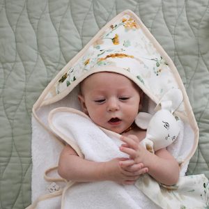 Organic Cotton Baby Hooded Towel – Spring Melody