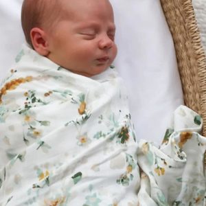 Organic Cotton Muslin Wrap - Spring Melody