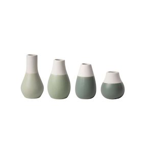 Homewares: Mini Pastel Vase Set/4 - Green