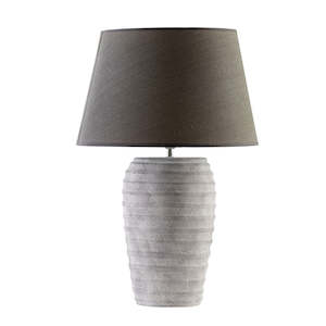 Grey Ribbed Lamp (59.5cm)