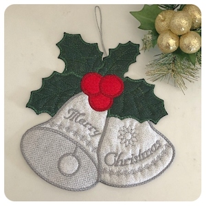 arrow_circle_down Large Christmas Bell Applique