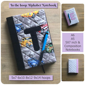 Craft material and supply: arrow_circle_down Alphabet Notebook In the hoop