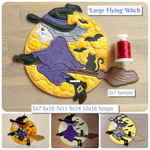 arrow_circle_down Large Applique Witch