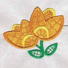 Craft material and supply: arrow_circle_down Applique Flowers