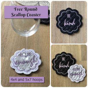 Craft material and supply: arrow_circle_down Free Circle Scallop in the hoop Coaster