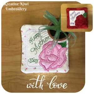 arrow_circle_down Free In the hoop Mothers day Coaster