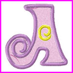 Craft material and supply: arrow_circle_down Swirly Applique Alphabet