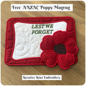 arrow_circle_down Free ANZAC Poppy Mug Rug