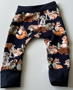 Clothing manufacturing - waterproof: FOREST PRINT HAREM PANTS Kruizey Kidz NZ