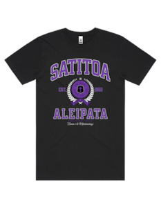 Satitoa Varsity Tee 5050 - AS Colour - Purple Print