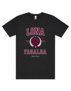 Lona Fagaloa Varsity Tee 5050 - AS Colour - Wine Print