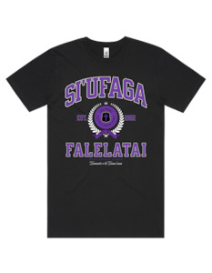 Clothing: Siufaga Falelatai Varsity Tee 5050 - AS Colour - Purple Print